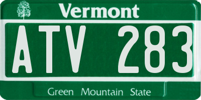 VT license plate ATV283