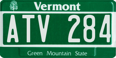 VT license plate ATV284