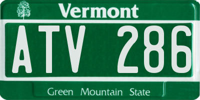 VT license plate ATV286