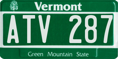 VT license plate ATV287