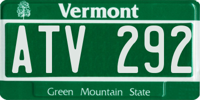 VT license plate ATV292