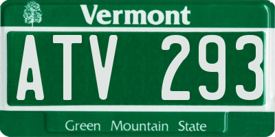 VT license plate ATV293