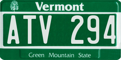 VT license plate ATV294