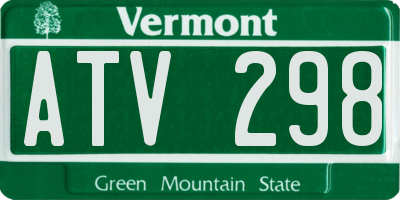 VT license plate ATV298