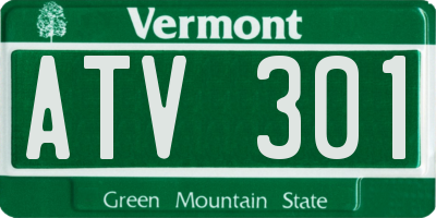 VT license plate ATV301