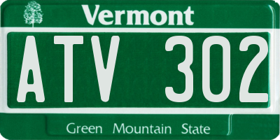 VT license plate ATV302