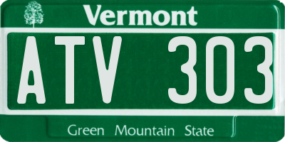VT license plate ATV303