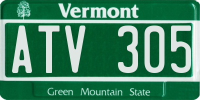VT license plate ATV305