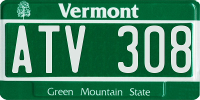 VT license plate ATV308