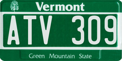 VT license plate ATV309