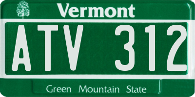 VT license plate ATV312