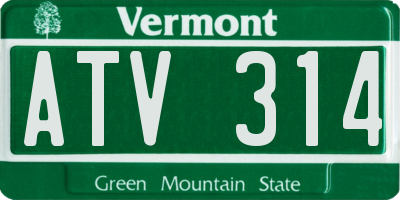 VT license plate ATV314