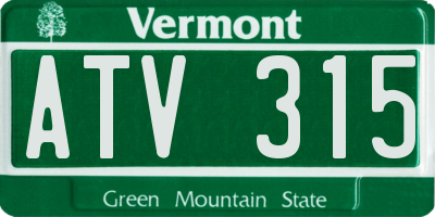 VT license plate ATV315