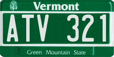 VT license plate ATV321