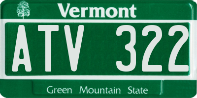 VT license plate ATV322