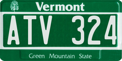 VT license plate ATV324