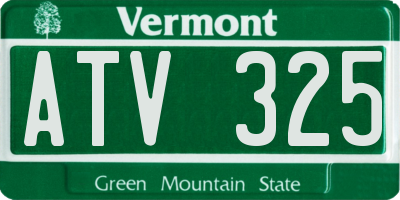 VT license plate ATV325