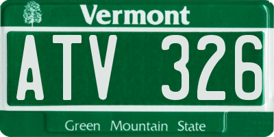 VT license plate ATV326