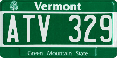 VT license plate ATV329
