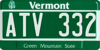 VT license plate ATV332