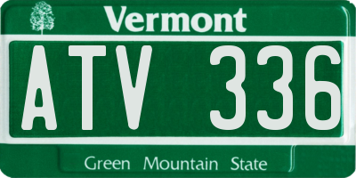 VT license plate ATV336
