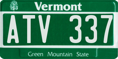 VT license plate ATV337