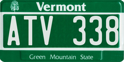 VT license plate ATV338