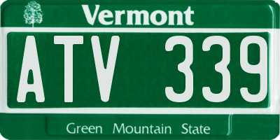 VT license plate ATV339