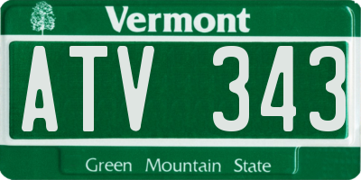 VT license plate ATV343