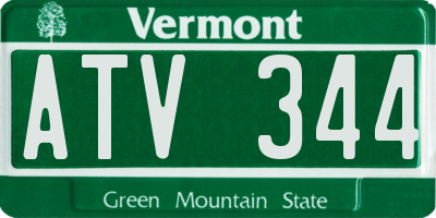 VT license plate ATV344