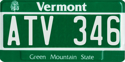 VT license plate ATV346