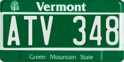 VT license plate ATV348