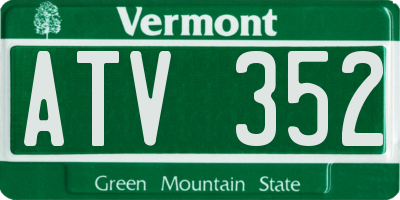VT license plate ATV352