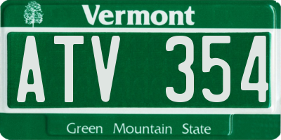 VT license plate ATV354
