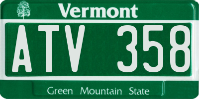 VT license plate ATV358