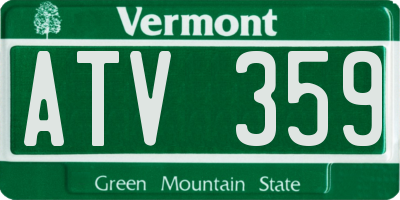 VT license plate ATV359
