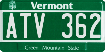 VT license plate ATV362