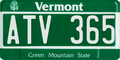 VT license plate ATV365