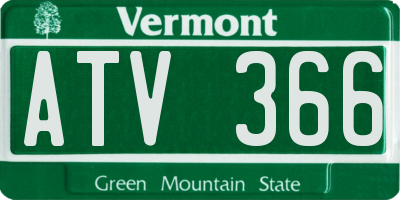 VT license plate ATV366