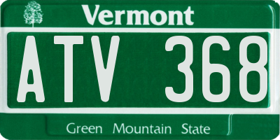 VT license plate ATV368