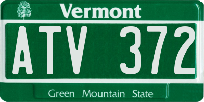 VT license plate ATV372