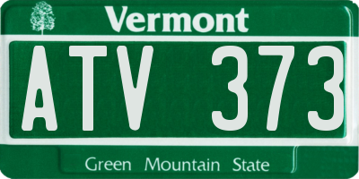 VT license plate ATV373