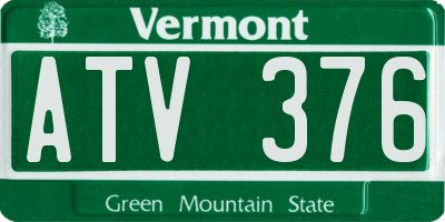 VT license plate ATV376