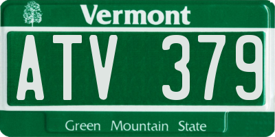 VT license plate ATV379