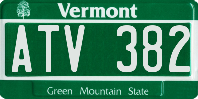 VT license plate ATV382