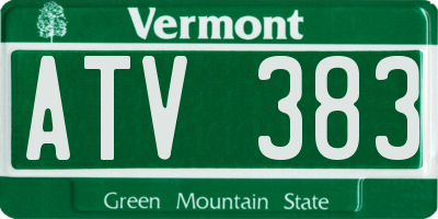 VT license plate ATV383