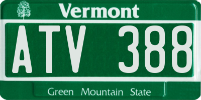 VT license plate ATV388