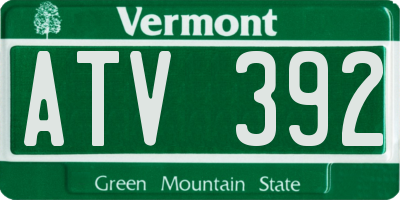 VT license plate ATV392