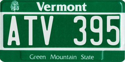 VT license plate ATV395