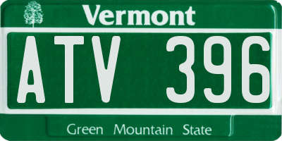 VT license plate ATV396